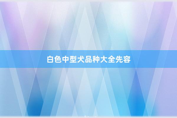 白色中型犬品种大全先容